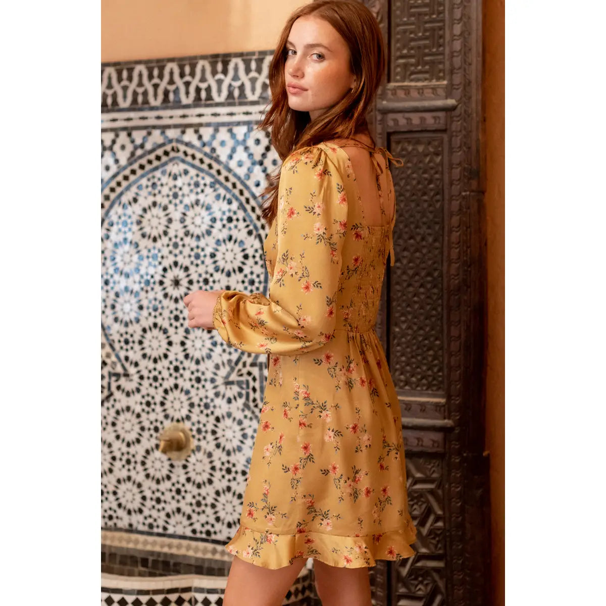 Front Lace-Up Mini Dress