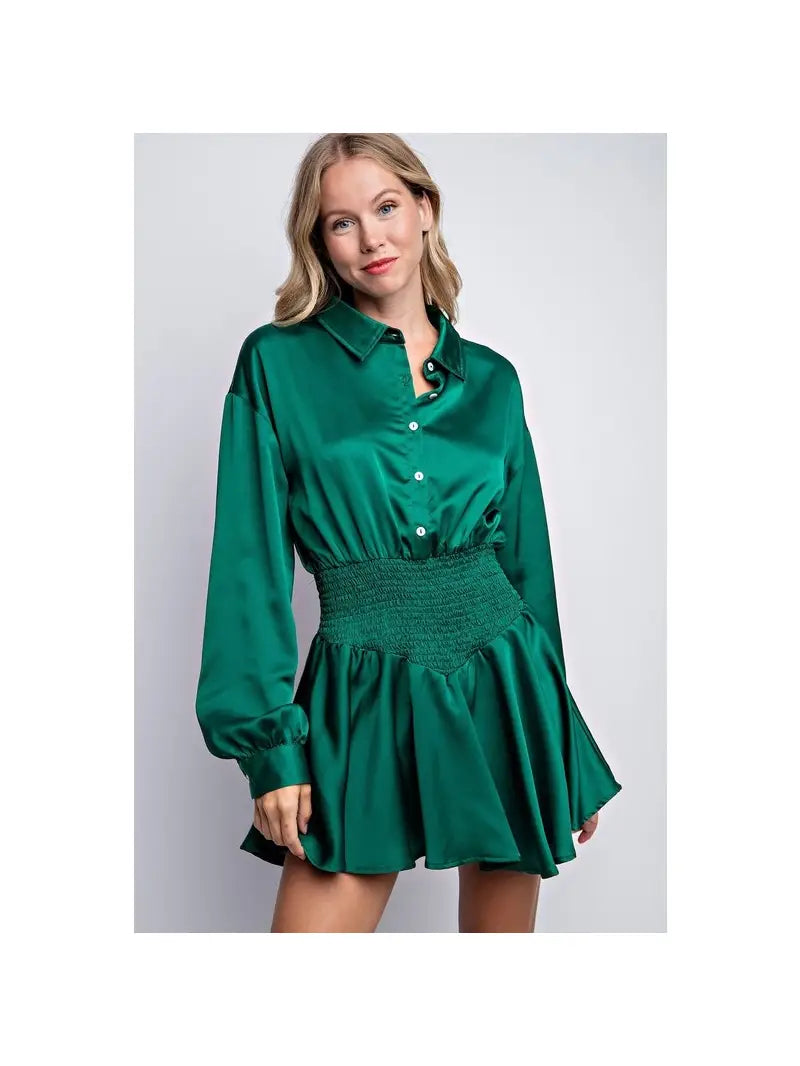 silver dress nearby Embellished V-neck A-Line Mini Dress in Silver - 2