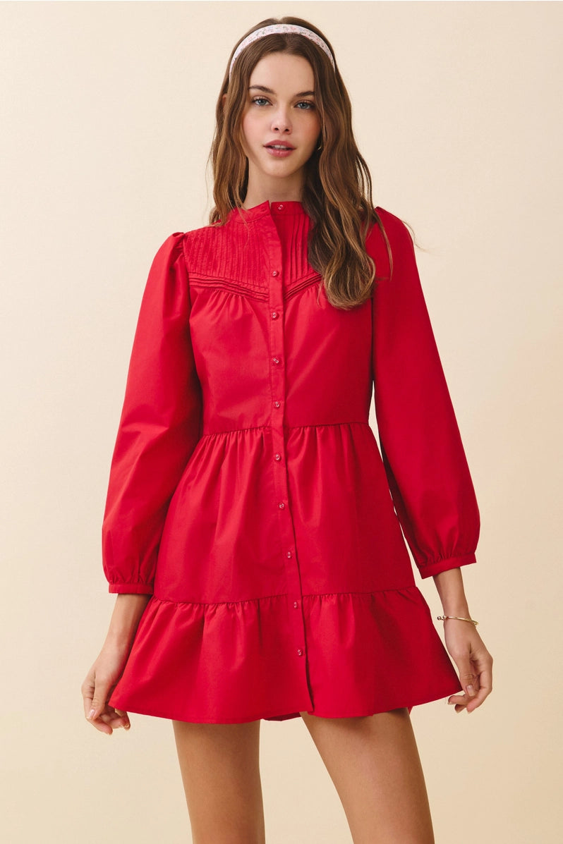 pintuck mini dress Philippa Pintuck Mini Dress 12 / Sorbet Haze